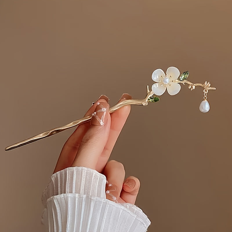 6pcs Elegant Floral Metal Hair Sticks for Women - Stylish Flower-Shaped Hairpins with Intricate Design, Perfect for Daily Use, Parties, and Photoshoots | Ideal Valentine'S Day Gift Headpiece, Cute Hair Accessories, Party Hairpieces, Sophisticated