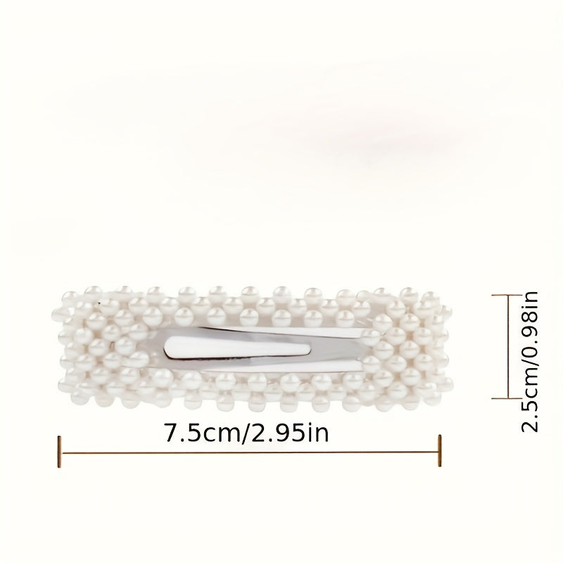 [Pearl Hair Clips] 5pcs Set Mixed Imitation Pearl Butterfly Bow Hair Clip Set | Suitable for Women and Girls - Imitation Pearl Duckbill Clip Hair Accessories