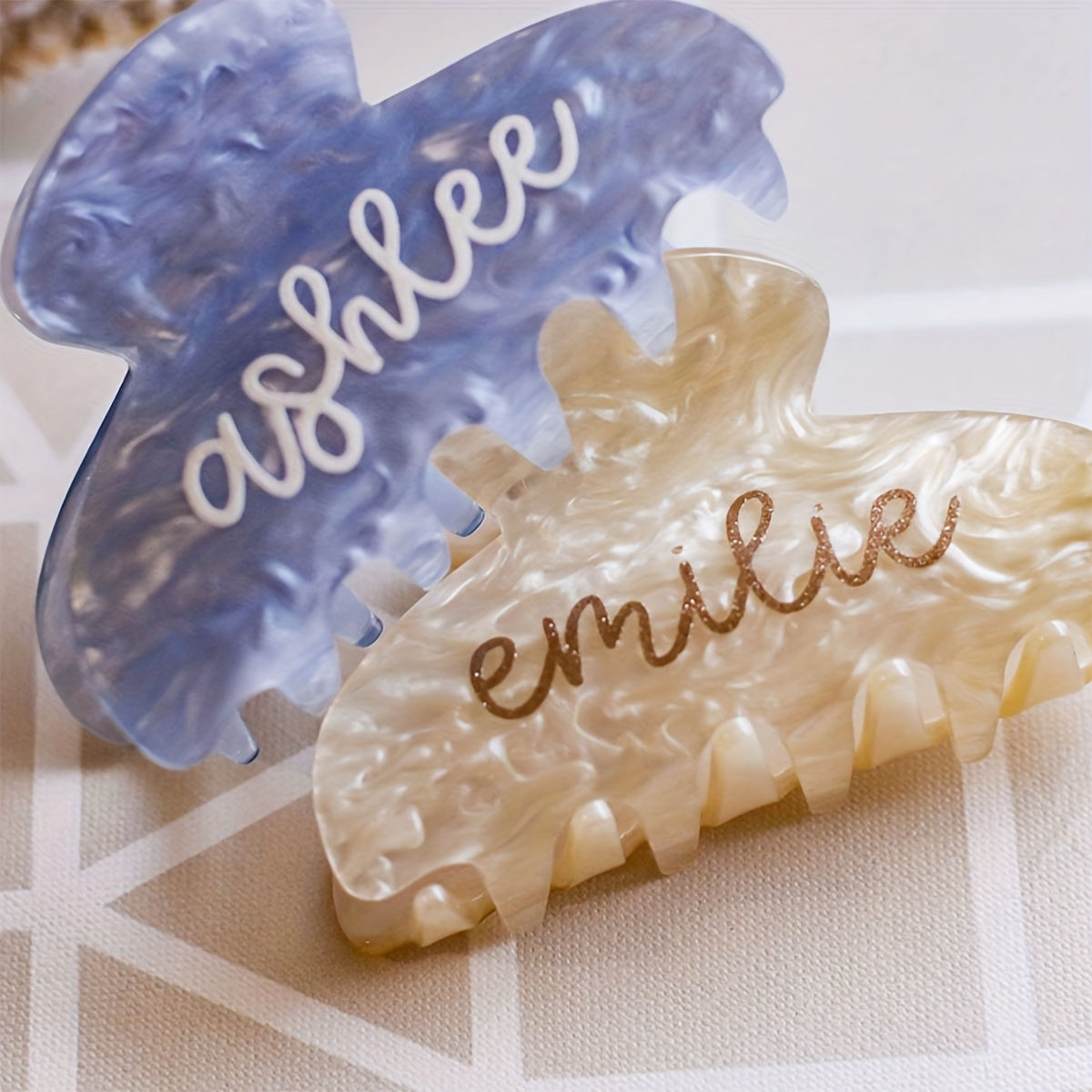 [Personalized Hair Clip] Personalized Aesthetic Hair Clip, Customizable Text | Plastic Material, Ideal for Christmas and Various Occasions, Women's Hair Accessory