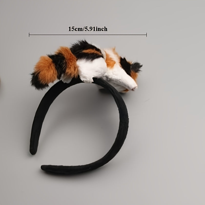 Cute Cat-Shaped Hair Clips - Adorable Animal Hair Accessories for Halloween & Christmas, Durable Fabric Party-Style Hair Bands with Playful Cat Design, No Power Needed, Perfect for Costume Parties & Themed Events, Cat Accessories, Costume Party