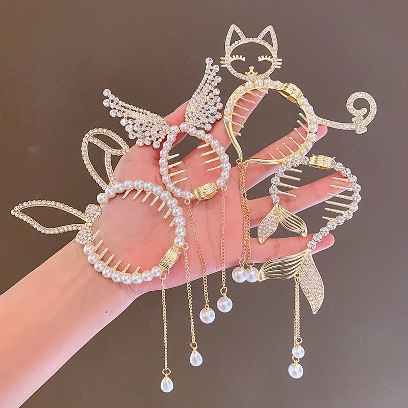 6pcs Creative Animal Design Metal Hair Clip Set, Stylish and Cute Hair Accessories for Everyday Use, Parties, or Gifts – Elegant Hairstyle Clips