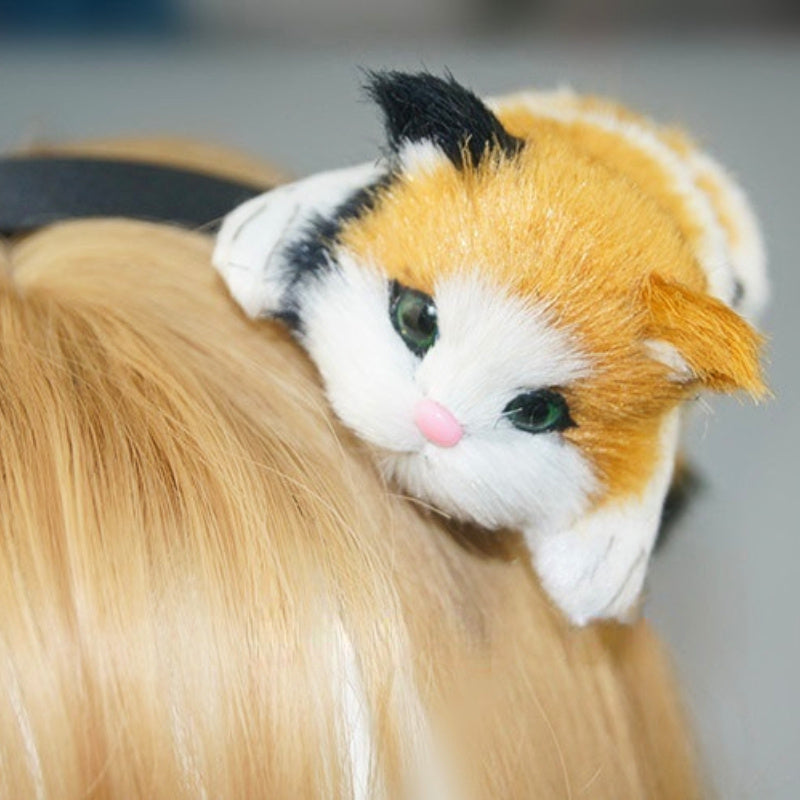 Cute Cat-Shaped Hair Clips - Adorable Animal Hair Accessories for Halloween & Christmas, Durable Fabric Party-Style Hair Bands with Playful Cat Design, No Power Needed, Perfect for Costume Parties & Themed Events, Cat Accessories, Costume Party