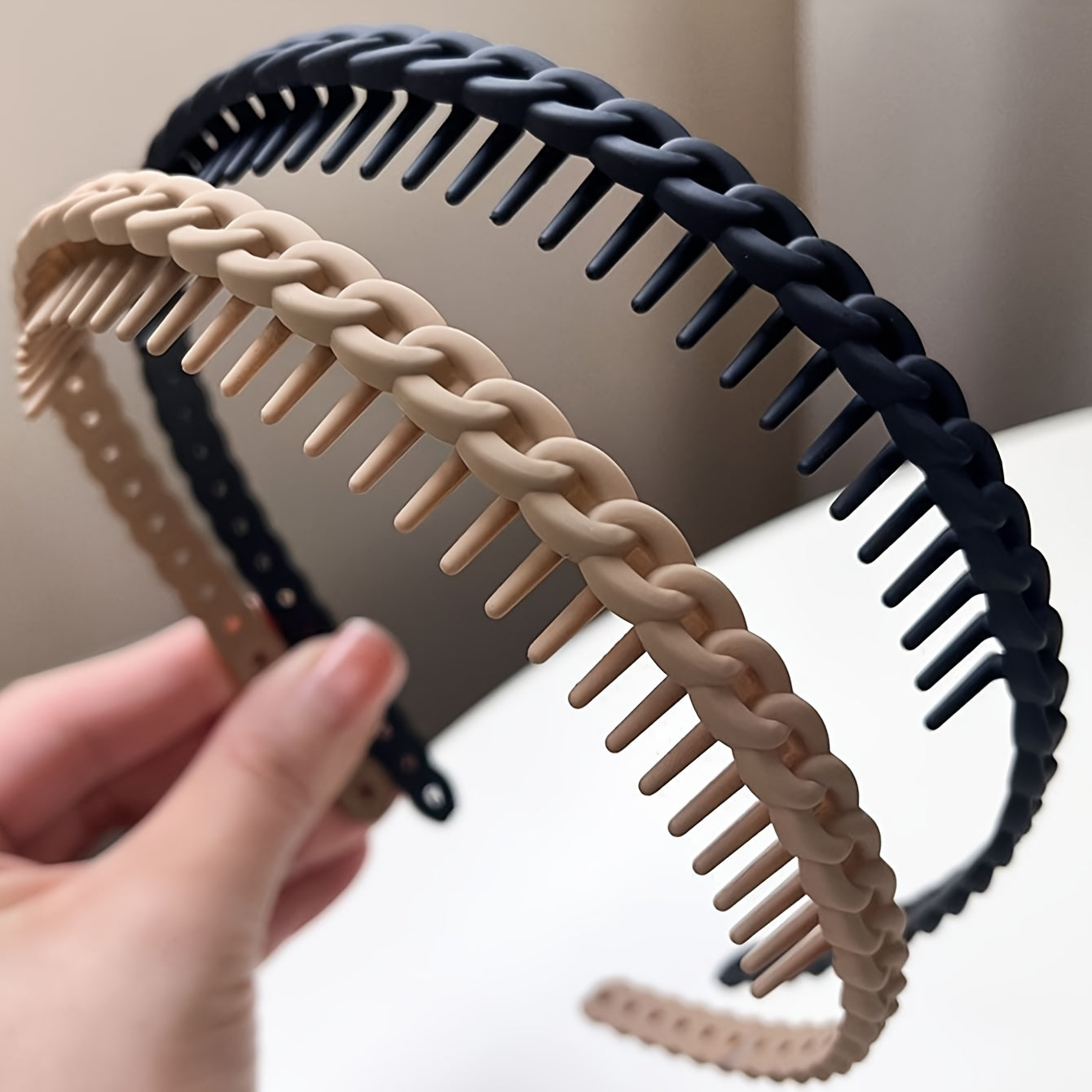 2pcs Set with Toothed Anti Slip Headband, Women's Headband, Hair Clip, Hair Tie, Hair Accessory, Travel And Face Washing Special