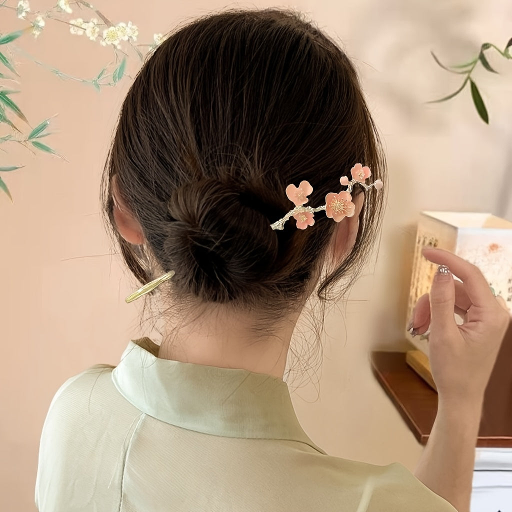 6pcs Elegant Floral Metal Hair Sticks for Women - Stylish Flower-Shaped Hairpins with Intricate Design, Perfect for Daily Use, Parties, and Photoshoots | Ideal Valentine'S Day Gift Headpiece, Cute Hair Accessories, Party Hairpieces, Sophisticated