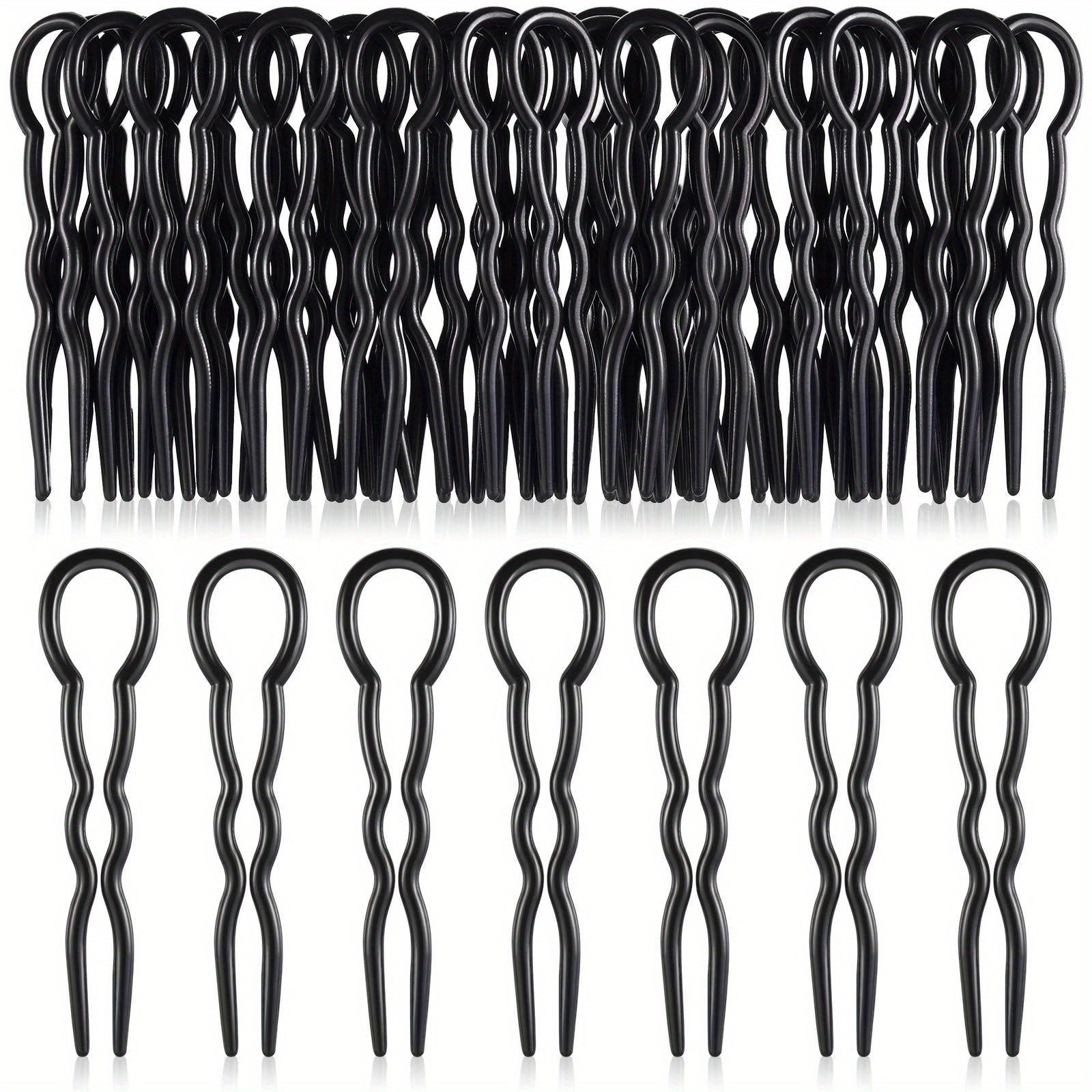 Plastic U-Shaped Hair Pins Set 20-50PCS, Invisible Hairpin Grips, Spiral Hair Braid Twist Styling Clips, Elegant Minimalist Bun Maker Tools for Women, Bride Wedding Hairstyle Accessories (14+)