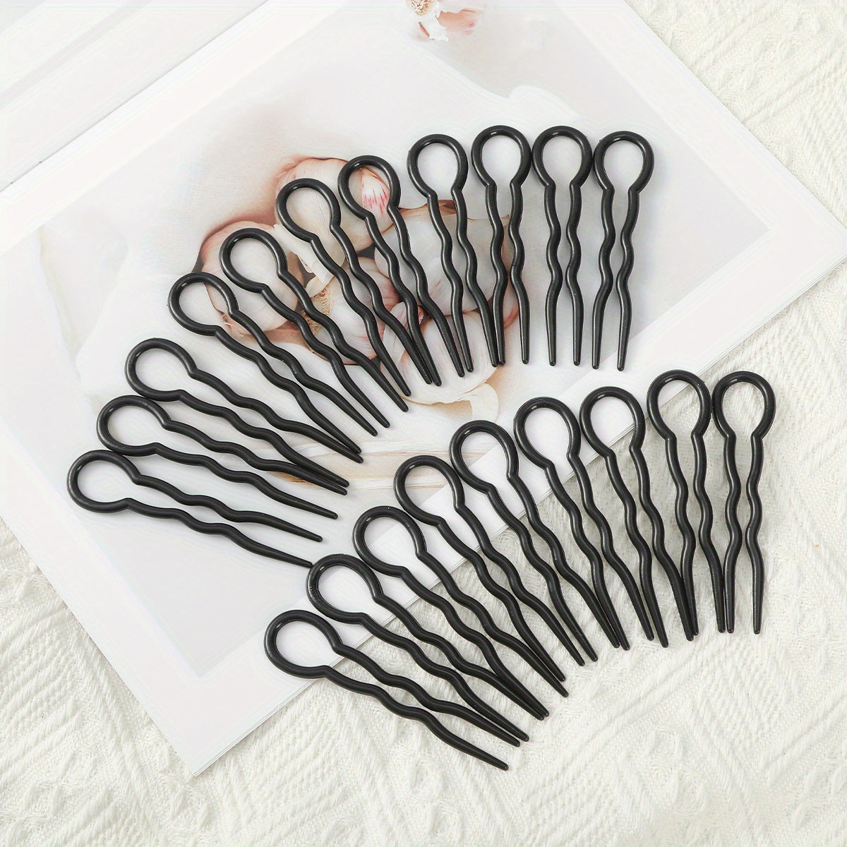 Plastic U-Shaped Hair Pins Set 20-50PCS, Invisible Hairpin Grips, Spiral Hair Braid Twist Styling Clips, Elegant Minimalist Bun Maker Tools for Women, Bride Wedding Hairstyle Accessories (14+)