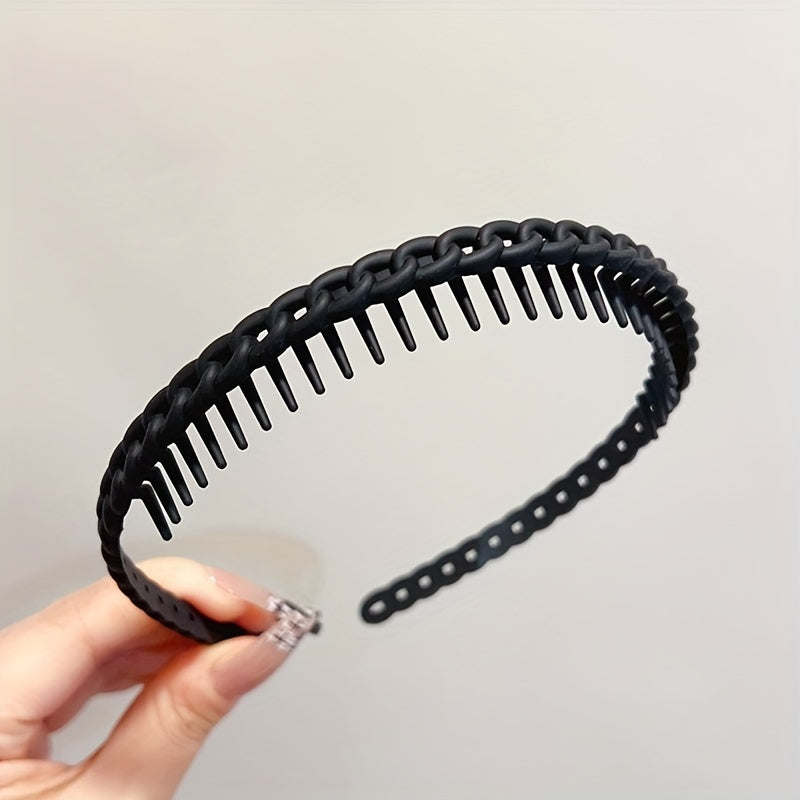2pcs Set with Toothed Anti Slip Headband, Women's Headband, Hair Clip, Hair Tie, Hair Accessory, Travel And Face Washing Special