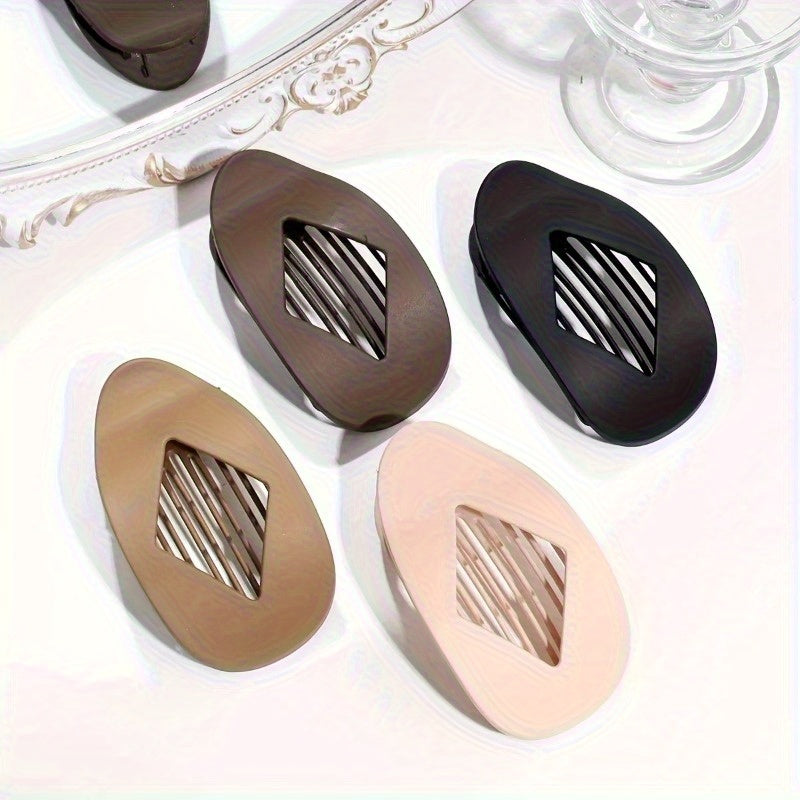 2D Flat, 2D Flat - 6pcs Set of Matte Large Duckbill Hair Clips for Women, Strong Hold Non-Slip Hair Claws, Perfect for Thick Hair, Vibrant Colors Gift, 2D Flat