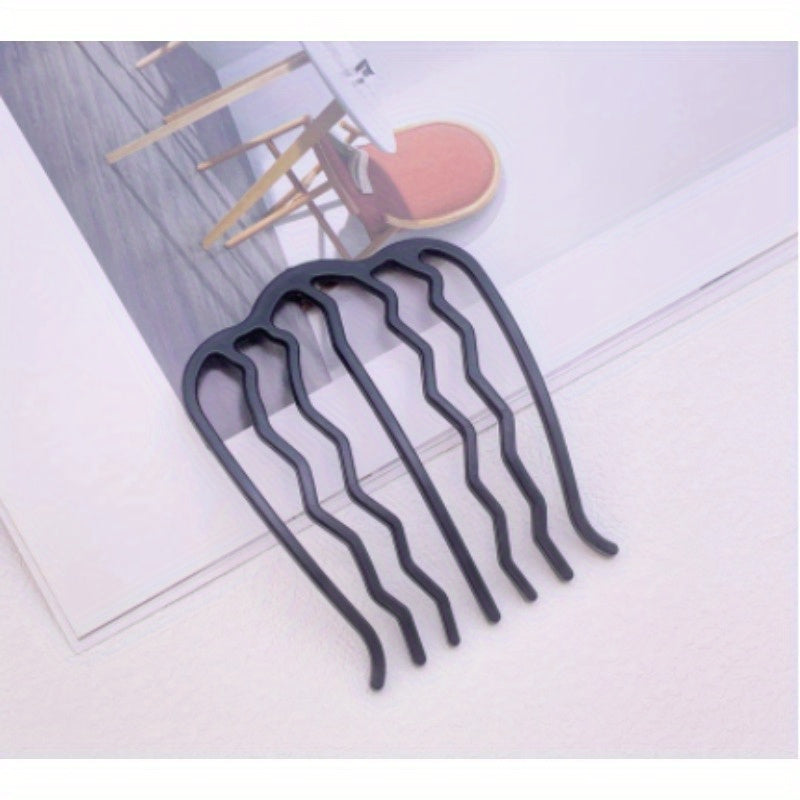 24pcs Metal Hair Fork Clip Hair Side Combs Buns Pins U-Shape Updo Sticks Twist Hair Combs Decorative for Women Hair Styling Tool Accessories(Black)