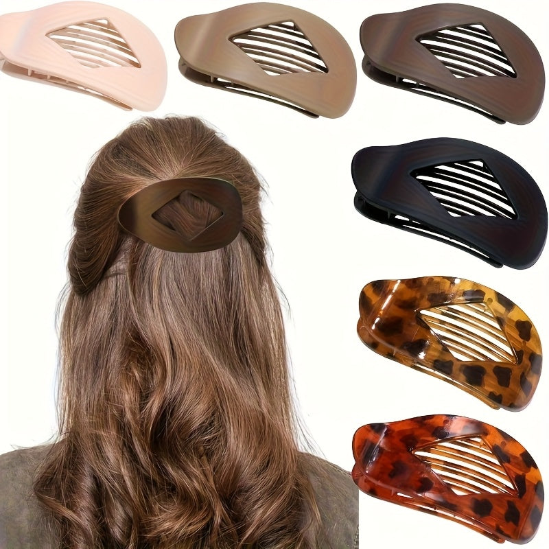 2D Flat, 2D Flat - 6pcs Set of Matte Large Duckbill Hair Clips for Women, Strong Hold Non-Slip Hair Claws, Perfect for Thick Hair, Vibrant Colors Gift, 2D Flat