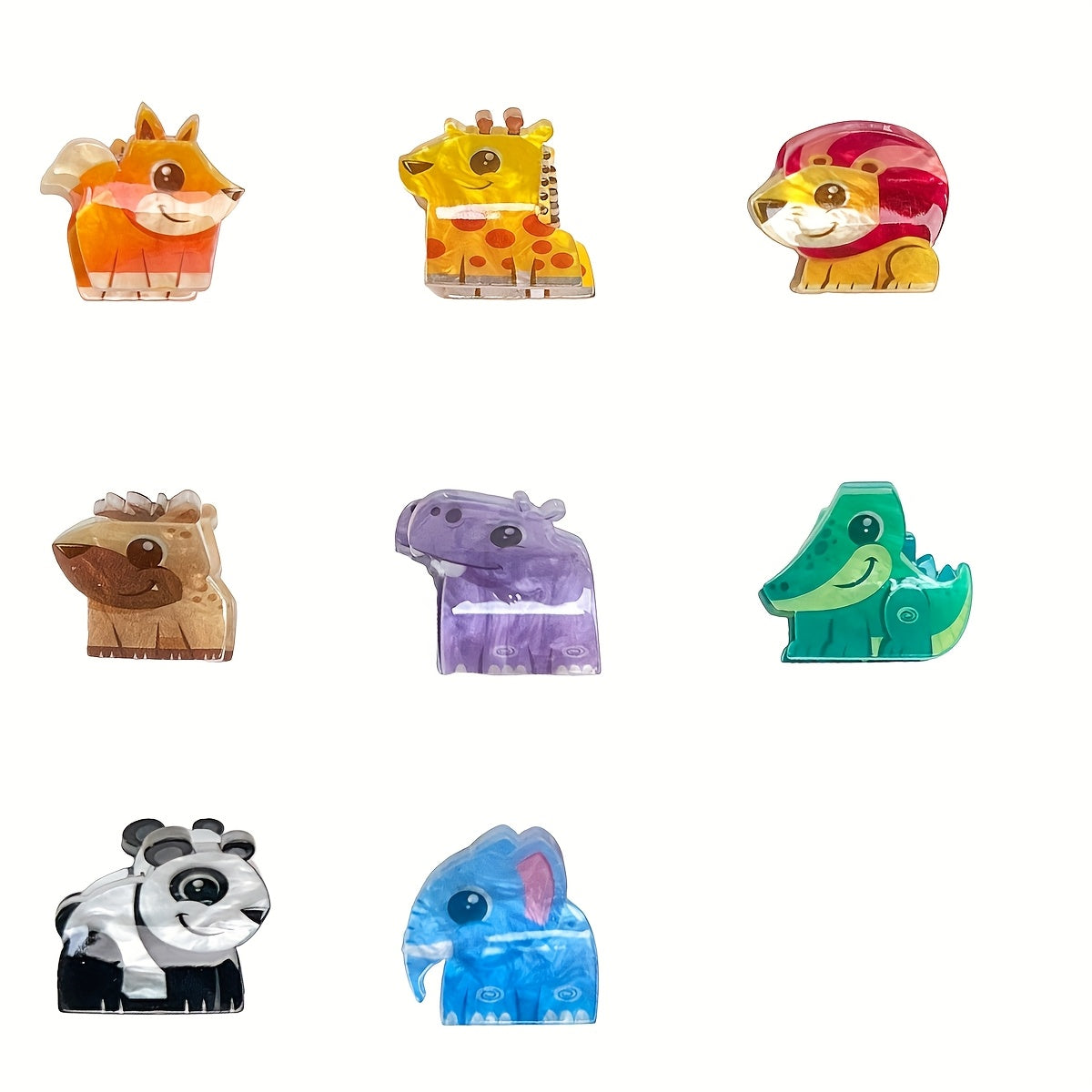 8pcs set, super cute mini hair clips with adorable monster animal designs, quirky and fun claw clips perfect for daily styling or parties. Ideal gift choice for ladies, s, and princesses