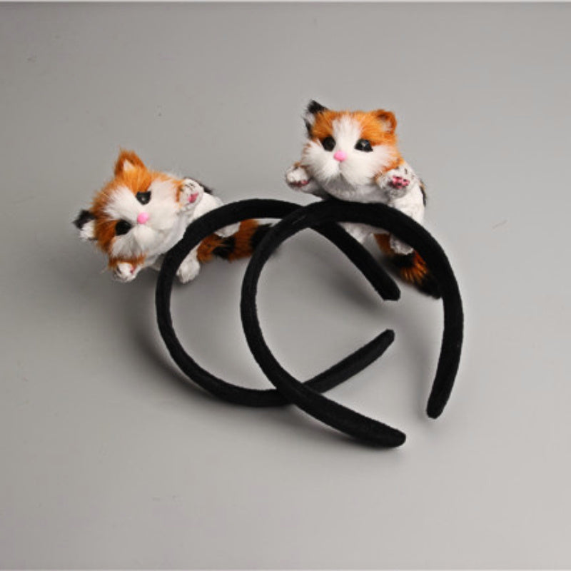 Cute Cat-Shaped Hair Clips - Adorable Animal Hair Accessories for Halloween & Christmas, Durable Fabric Party-Style Hair Bands with Playful Cat Design, No Power Needed, Perfect for Costume Parties & Themed Events, Cat Accessories, Costume Party