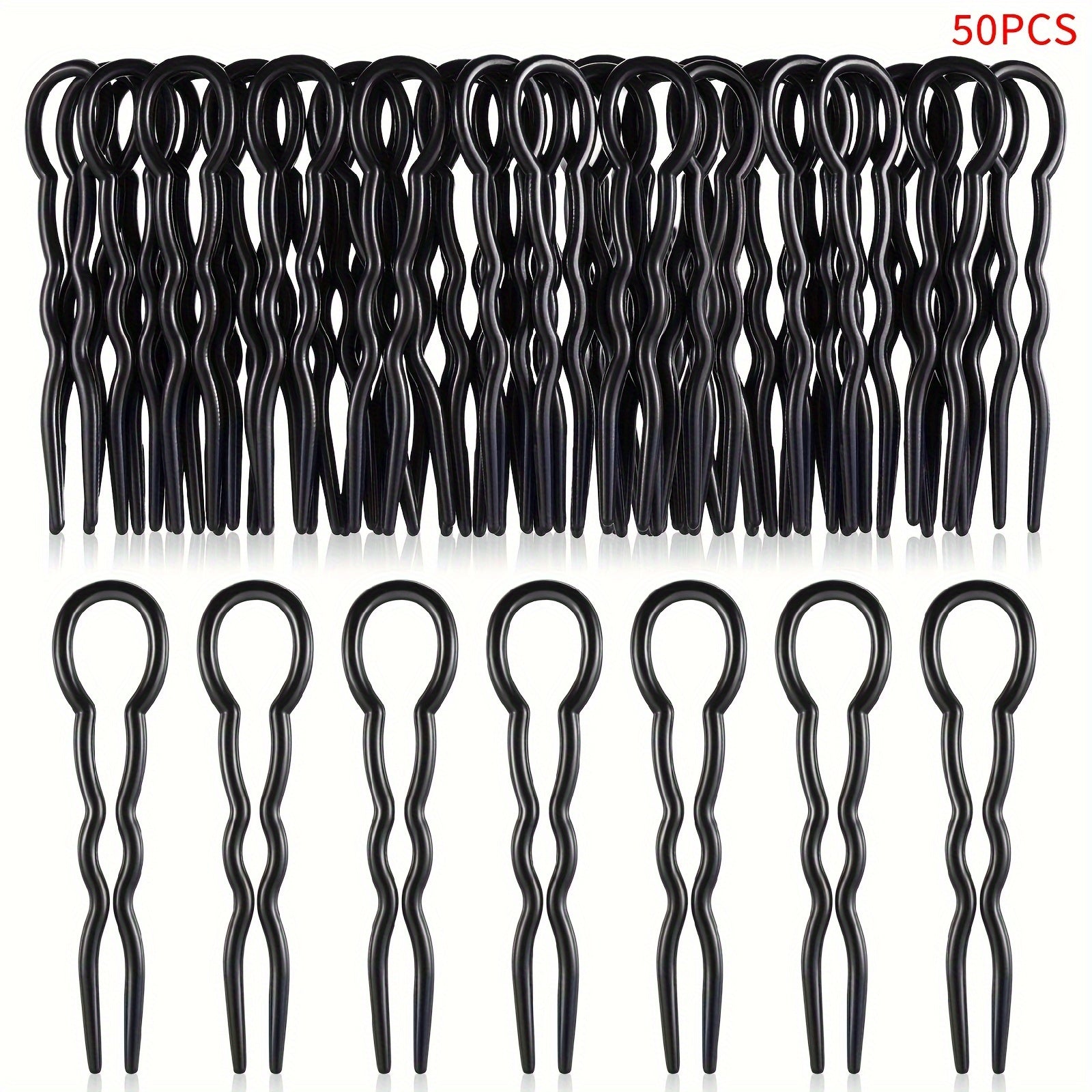 Plastic U-Shaped Hair Pins Set 20-50PCS, Invisible Hairpin Grips, Spiral Hair Braid Twist Styling Clips, Elegant Minimalist Bun Maker Tools for Women, Bride Wedding Hairstyle Accessories (14+)