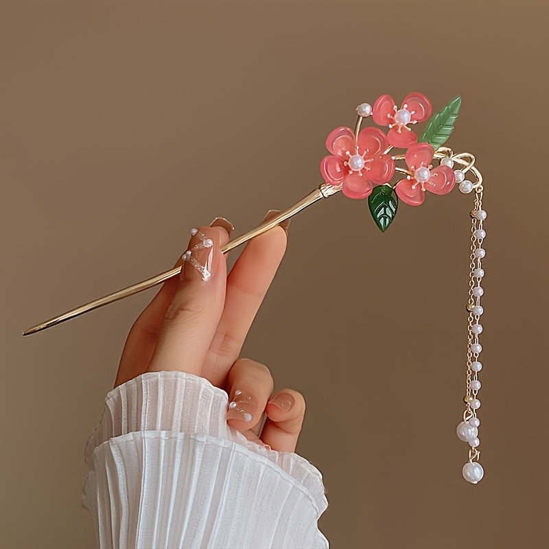 6pcs Elegant Floral Metal Hair Sticks for Women - Stylish Flower-Shaped Hairpins with Intricate Design, Perfect for Daily Use, Parties, and Photoshoots | Ideal Valentine'S Day Gift Headpiece, Cute Hair Accessories, Party Hairpieces, Sophisticated