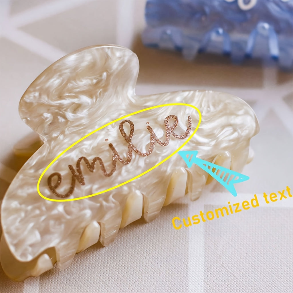 [Personalized Hair Clip] Personalized Aesthetic Hair Clip, Customizable Text | Plastic Material, Ideal for Christmas and Various Occasions, Women's Hair Accessory