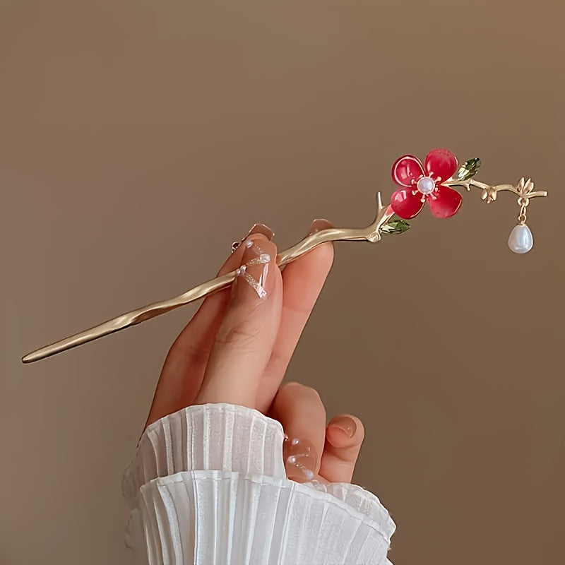 6pcs Elegant Floral Metal Hair Sticks for Women - Stylish Flower-Shaped Hairpins with Intricate Design, Perfect for Daily Use, Parties, and Photoshoots | Ideal Valentine'S Day Gift Headpiece, Cute Hair Accessories, Party Hairpieces, Sophisticated