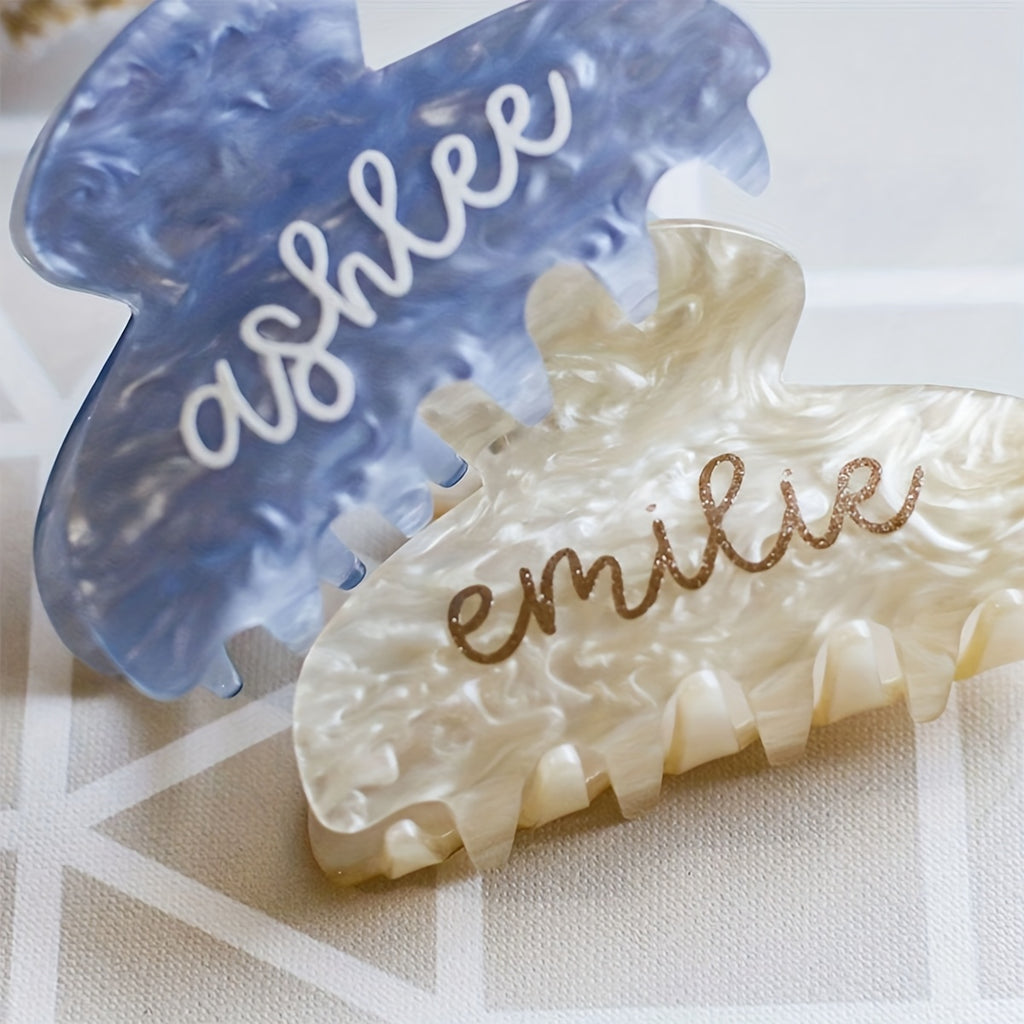 [Personalized Hair Clip] Personalized Aesthetic Hair Clip, Customizable Text | Plastic Material, Ideal for Christmas and Various Occasions, Women's Hair Accessory