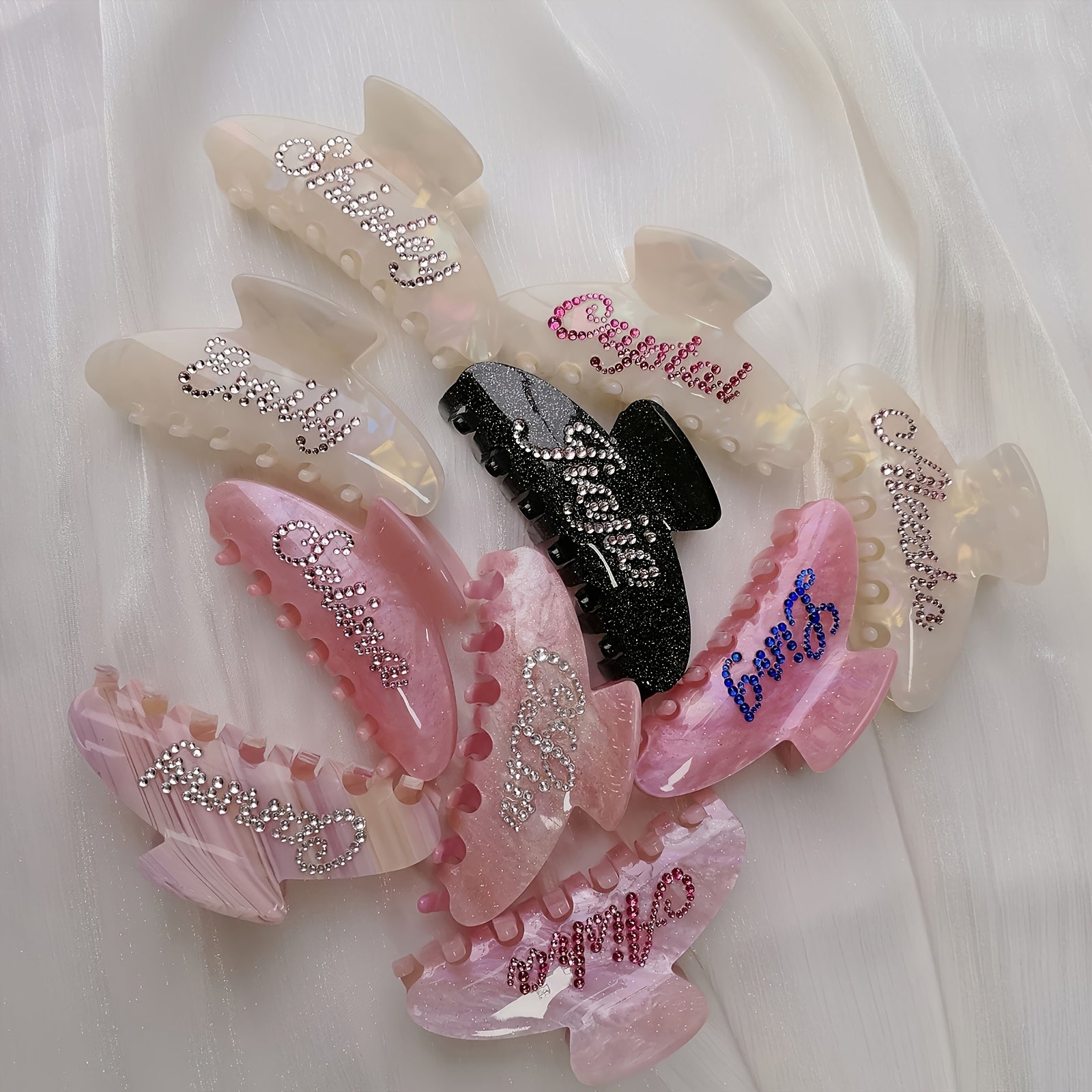 1pc Personalized Name Hair Clip for Women - Custom Rhinestone Oval Hairpin with Multi-Color Options, Elegant Wedding Bridesmaid Mother’s Day Christmas Gift, Fits Thin/Medium/Thick Hair, Special Occasion, Sparkling Embellishment, Highquality Accessory,