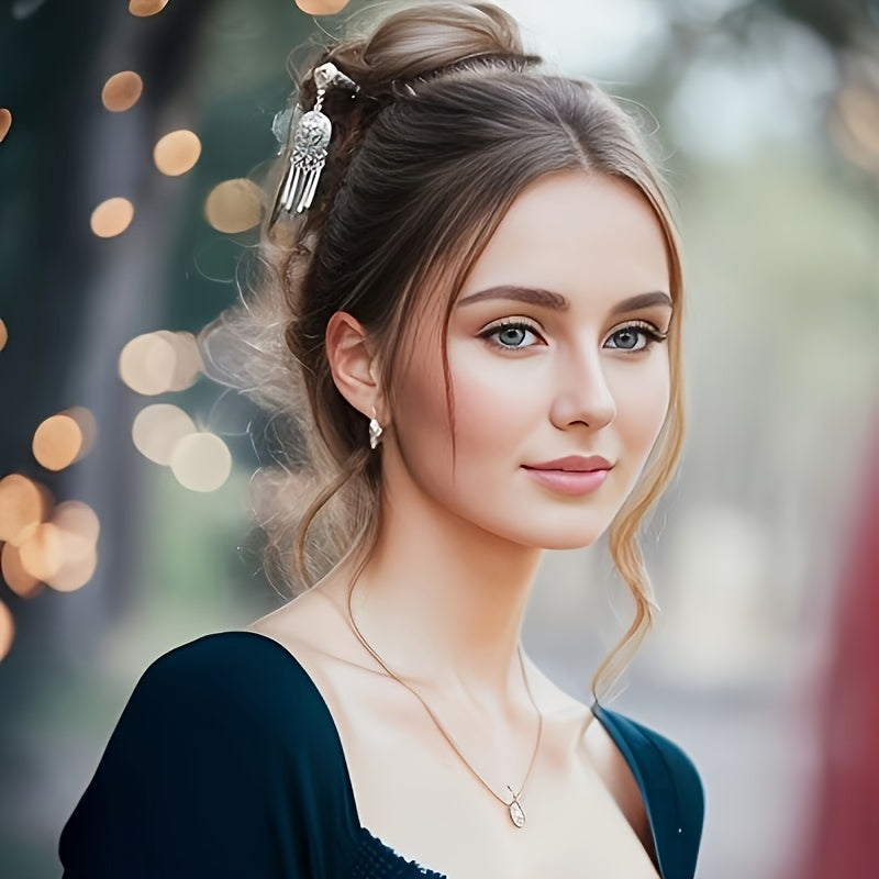 5pcs New Retro Tassel Hairpins, High-End Updo Styling Pins, Elegant Metal Hair Accessories for Women, Perfect Gift for Daily and Casual Wear
