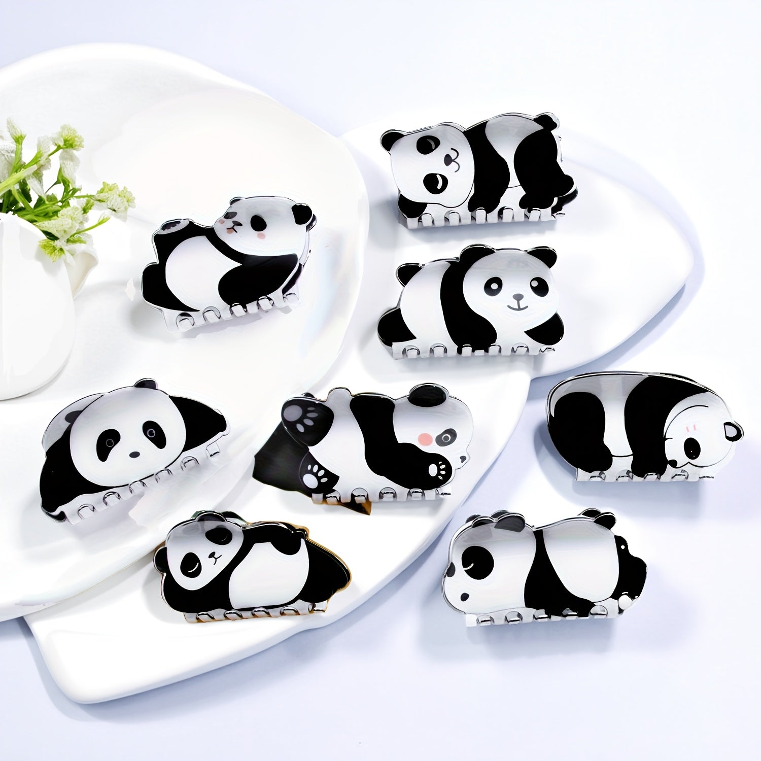 5pcs set, creative and cute panda hair clips, unique personality hair accessories, super adorable fun hairpins, suitable for women and s' updos, perfect for daily styling, parties, or travel