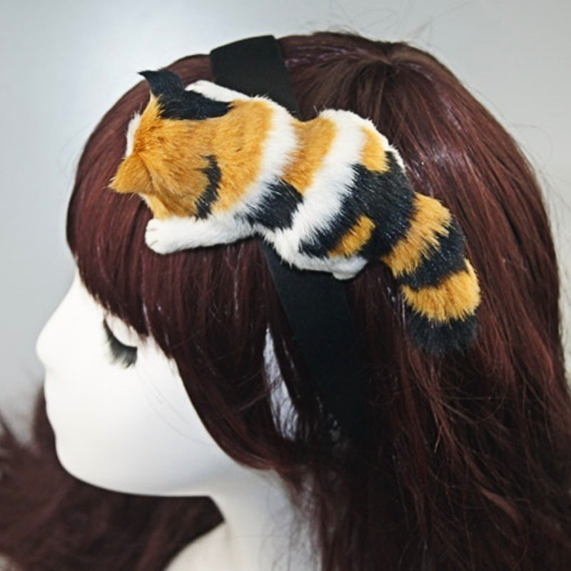 Cute Cat-Shaped Hair Clips - Adorable Animal Hair Accessories for Halloween & Christmas, Durable Fabric Party-Style Hair Bands with Playful Cat Design, No Power Needed, Perfect for Costume Parties & Themed Events, Cat Accessories, Costume Party