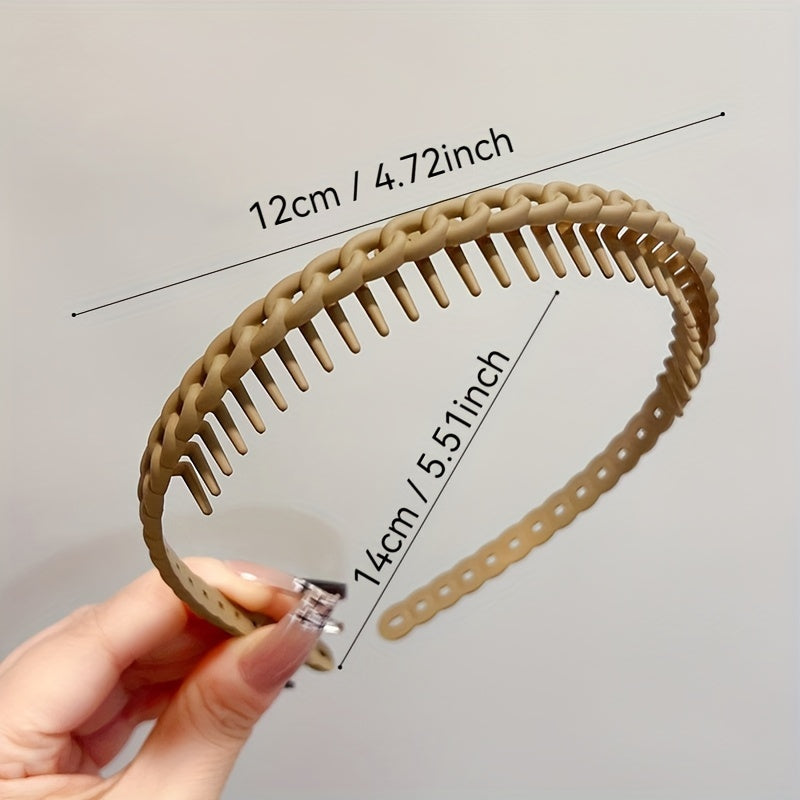 2pcs Set with Toothed Anti Slip Headband, Women's Headband, Hair Clip, Hair Tie, Hair Accessory, Travel And Face Washing Special