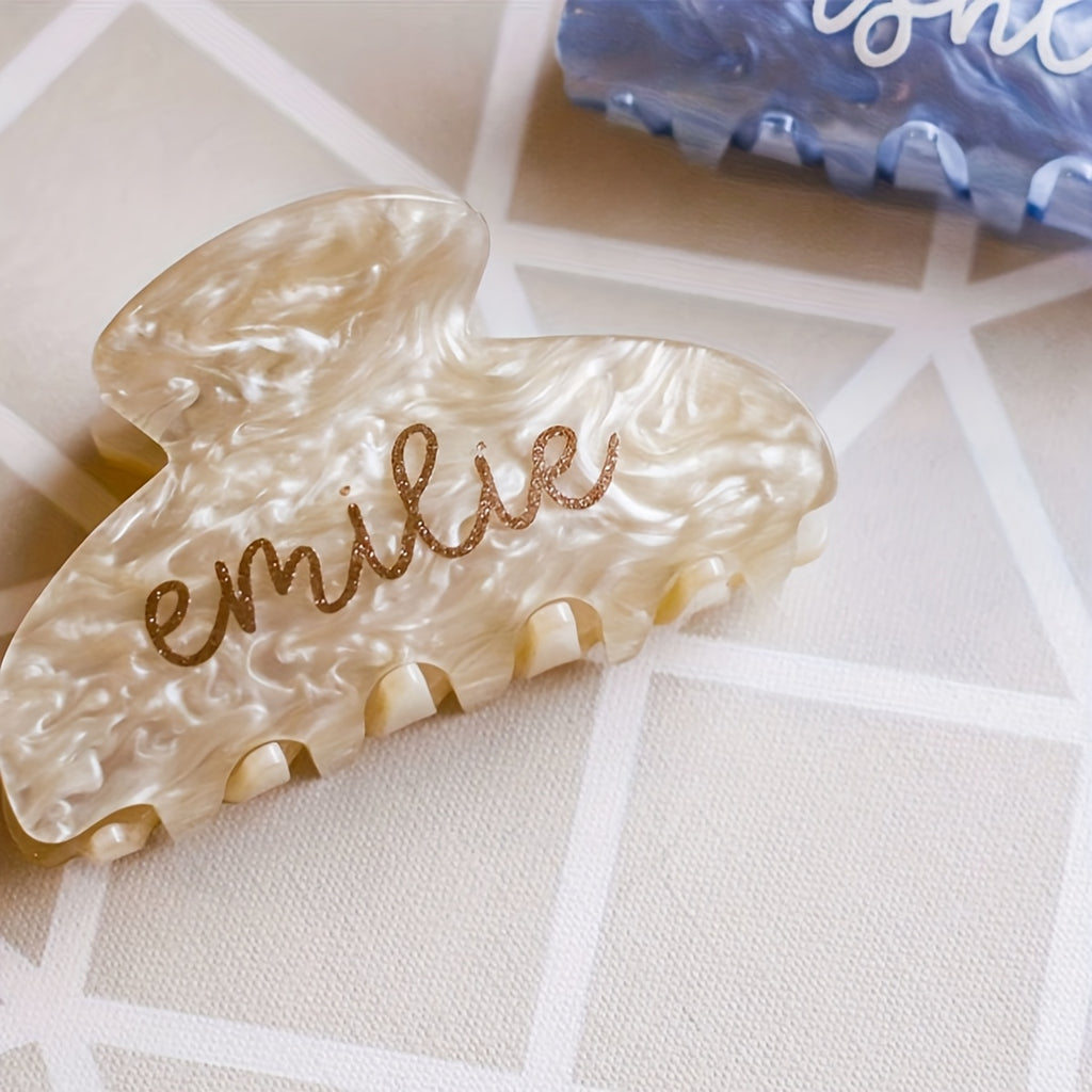 [Personalized Hair Clip] Personalized Aesthetic Hair Clip, Customizable Text | Plastic Material, Ideal for Christmas and Various Occasions, Women's Hair Accessory