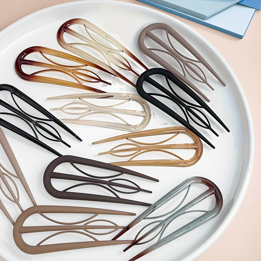 11pcs, Lazy Hair Tools, Bun Head Insert Comb U-Shaped Clip, Back of The Head Hairpin, Straight Hair Clip Comb Hairpin, Suitable for Daily Styling And Parties, Travel
