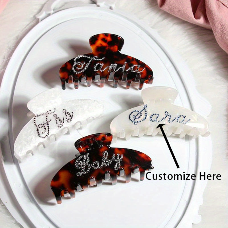 Customizable Rhinestone Hair Clip - Personalized Name with Sparkling Rhinestones, Elegant Hair Accessory for Women, Durable Gift for Wife/Girlfriend/Couple, Valentine'S Day Present, Multiple Colors Available, Cute Hairpin, Valentine'S Day Gift |