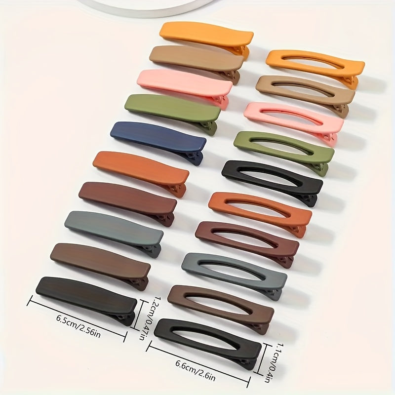 20pcs Morandi Matte Duckbill Hair Clips - Elegant Minimalist Plastic Hairdressing Tools with Multi-Color Options for Women & s, Secure Grip for Braiding, Ponytails, Buns, Everyday & Special Occasions, Ponytail Holder, Sleek Design, Smooth Finish, Salon