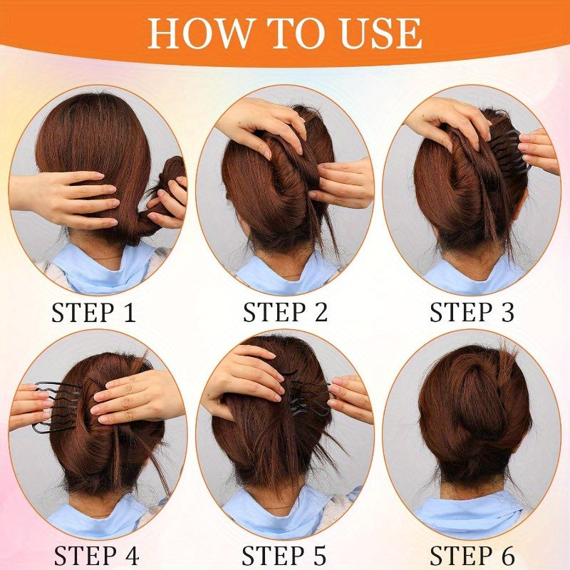 24pcs Metal Hair Fork Clip Hair Side Combs Buns Pins U-Shape Updo Sticks Twist Hair Combs Decorative for Women Hair Styling Tool Accessories(Black)