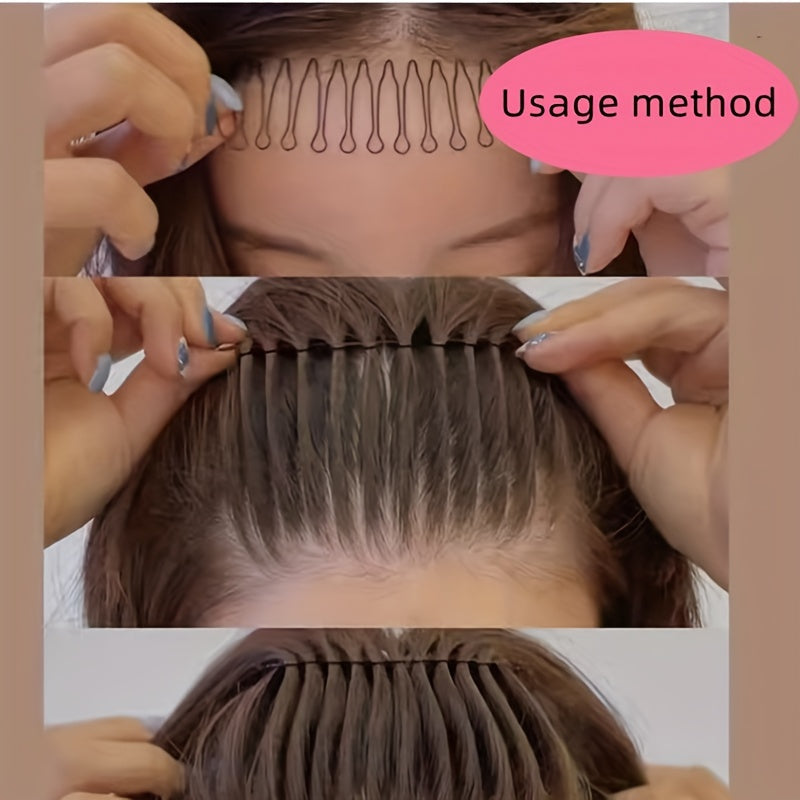 1/2/3/4/5pcs U Shape Hair Pins, Invisible Hair Finishing Fixer Combs, Mini Bangs Holder Styling Tool Hair Accessories