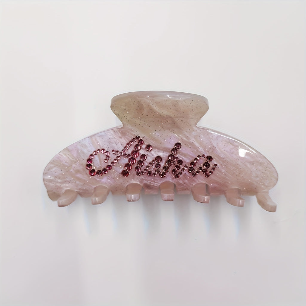 1pc Personalized Name Hair Clip for Women - Custom Rhinestone Oval Hairpin with Multi-Color Options, Elegant Wedding Bridesmaid Mother’s Day Christmas Gift, Fits Thin/Medium/Thick Hair, Special Occasion, Sparkling Embellishment, Highquality Accessory,