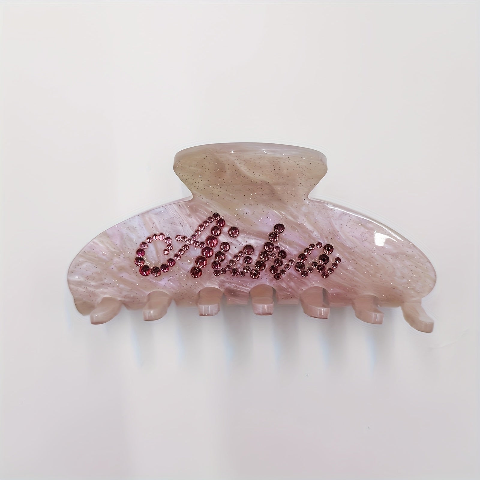 1pc Personalized Name Hair Clip for Women - Custom Rhinestone Oval Hairpin with Multi-Color Options, Elegant Wedding Bridesmaid Mother’s Day Christmas Gift, Fits Thin/Medium/Thick Hair, Special Occasion, Sparkling Embellishment, Highquality Accessory,
