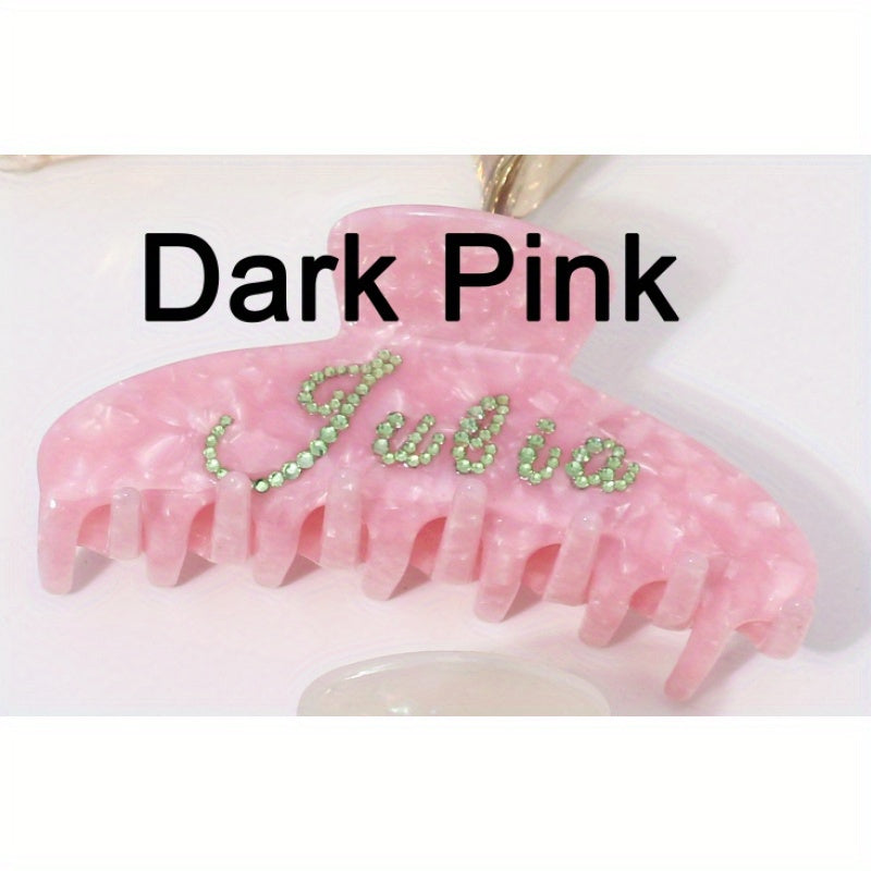 Customizable Rhinestone Hair Clip - Personalized Name with Sparkling Rhinestones, Elegant Hair Accessory for Women, Durable Gift for Wife/Girlfriend/Couple, Valentine'S Day Present, Multiple Colors Available, Cute Hairpin, Valentine'S Day Gift |