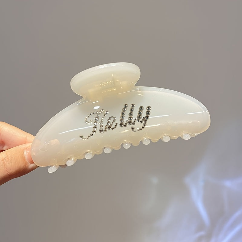 1pc Personalized Name Hair Clip for Women - Custom Rhinestone Oval Hairpin with Multi-Color Options, Elegant Wedding Bridesmaid Mother’s Day Christmas Gift, Fits Thin/Medium/Thick Hair, Special Occasion, Sparkling Embellishment, Highquality Accessory,