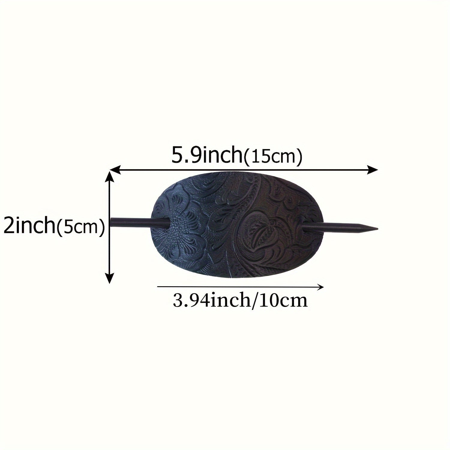 Vintage Style Faux Leather Hair Clips for Women - Elegant Oval Hairpins with Intricate Patterns, Perfect for Weddings & Bridal Showers, Hair Accessories