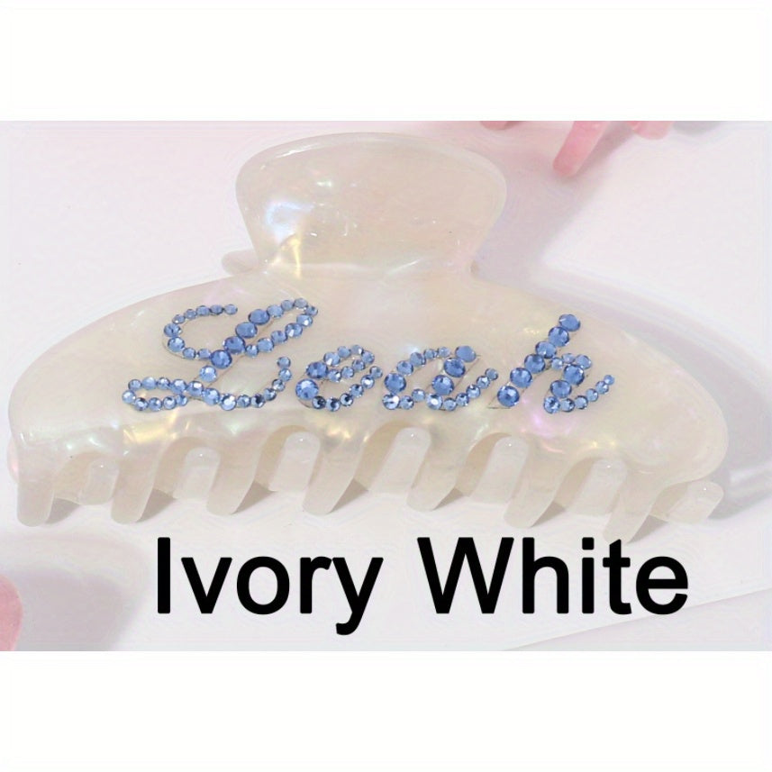 Customizable Rhinestone Hair Clip - Personalized Name with Sparkling Rhinestones, Elegant Hair Accessory for Women, Durable Gift for Wife/Girlfriend/Couple, Valentine'S Day Present, Multiple Colors Available, Cute Hairpin, Valentine'S Day Gift |