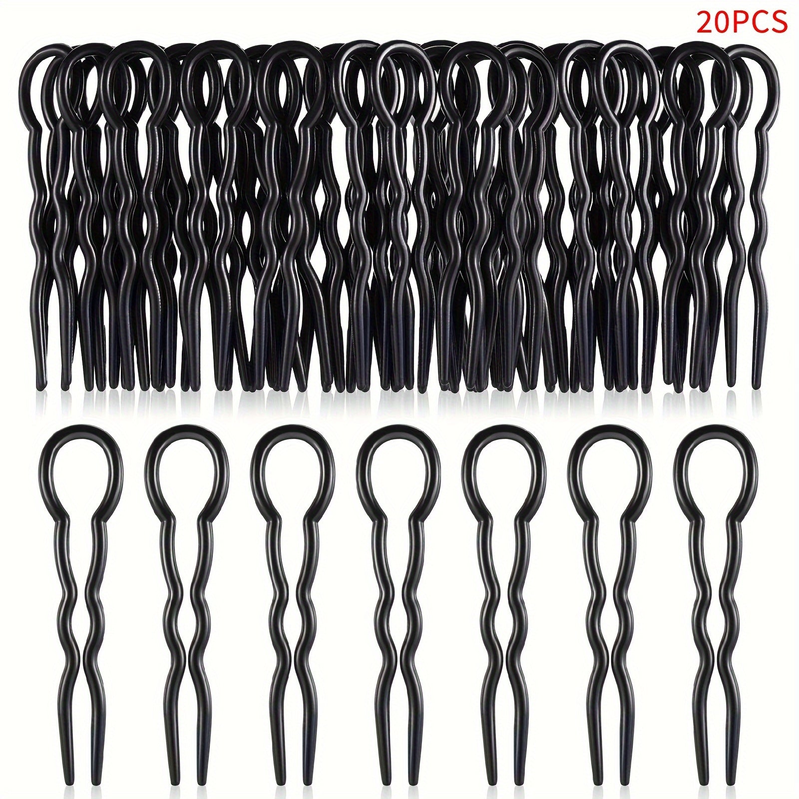 Plastic U-Shaped Hair Pins Set 20-50PCS, Invisible Hairpin Grips, Spiral Hair Braid Twist Styling Clips, Elegant Minimalist Bun Maker Tools for Women, Bride Wedding Hairstyle Accessories (14+)