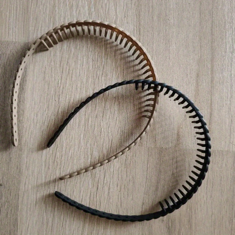 2pcs Set with Toothed Anti Slip Headband, Women's Headband, Hair Clip, Hair Tie, Hair Accessory, Travel And Face Washing Special