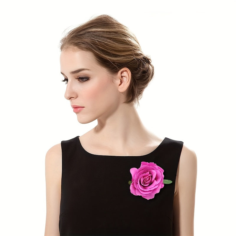 16pcs Elegant 4inch Rose Flower Hair Clips Hairpins Floral Brooches Pin Boho Hair Clip Rose Hair Accessories for Women s Lady Bridal