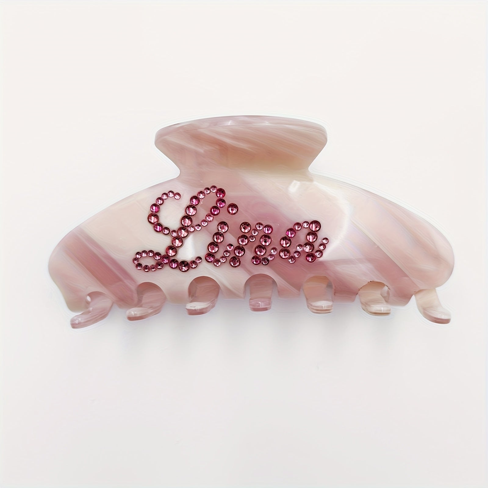 1pc Personalized Name Hair Clip for Women - Custom Rhinestone Oval Hairpin with Multi-Color Options, Elegant Wedding Bridesmaid Mother’s Day Christmas Gift, Fits Thin/Medium/Thick Hair, Special Occasion, Sparkling Embellishment, Highquality Accessory,