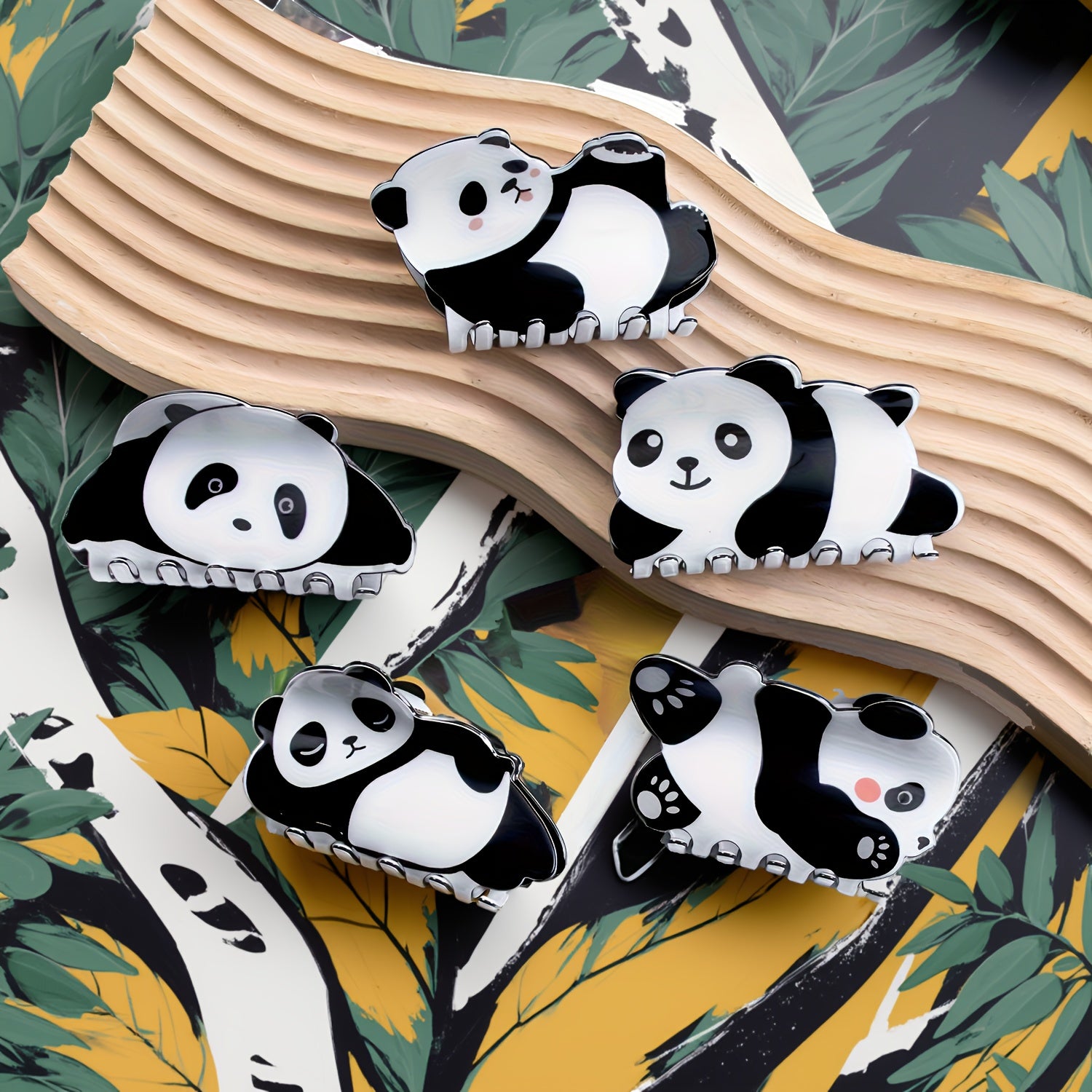 5pcs set, creative and cute panda hair clips, unique personality hair accessories, super adorable fun hairpins, suitable for women and s' updos, perfect for daily styling, parties, or travel