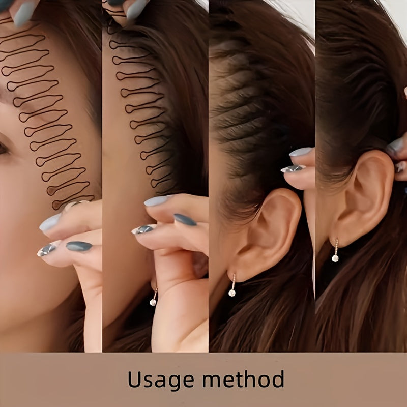 1/2/3/4/5pcs U Shape Hair Pins, Invisible Hair Finishing Fixer Combs, Mini Bangs Holder Styling Tool Hair Accessories