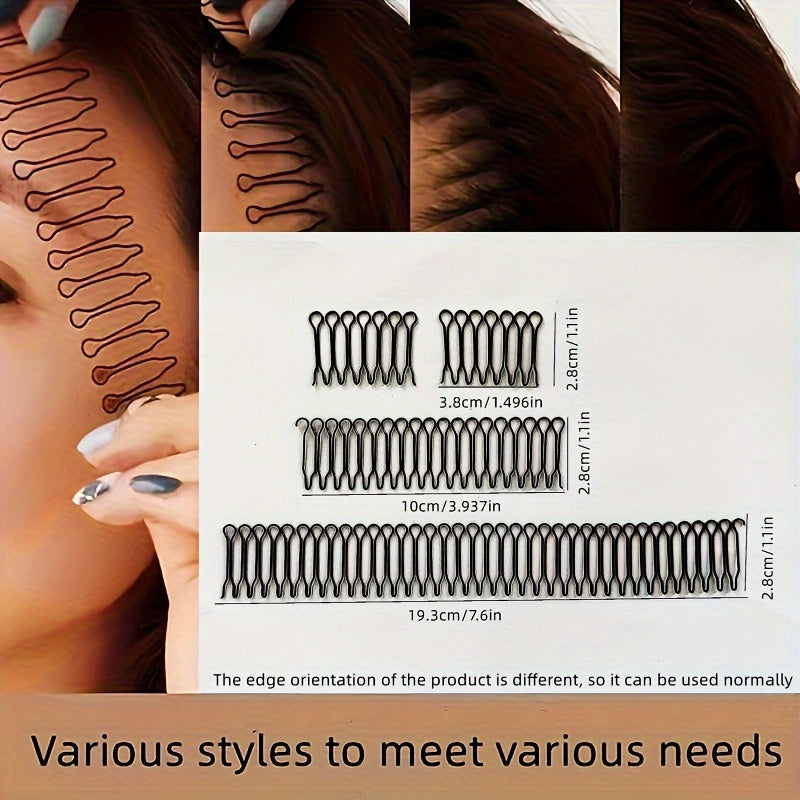 1/2/3/4/5pcs U Shape Hair Pins, Invisible Hair Finishing Fixer Combs, Mini Bangs Holder Styling Tool Hair Accessories