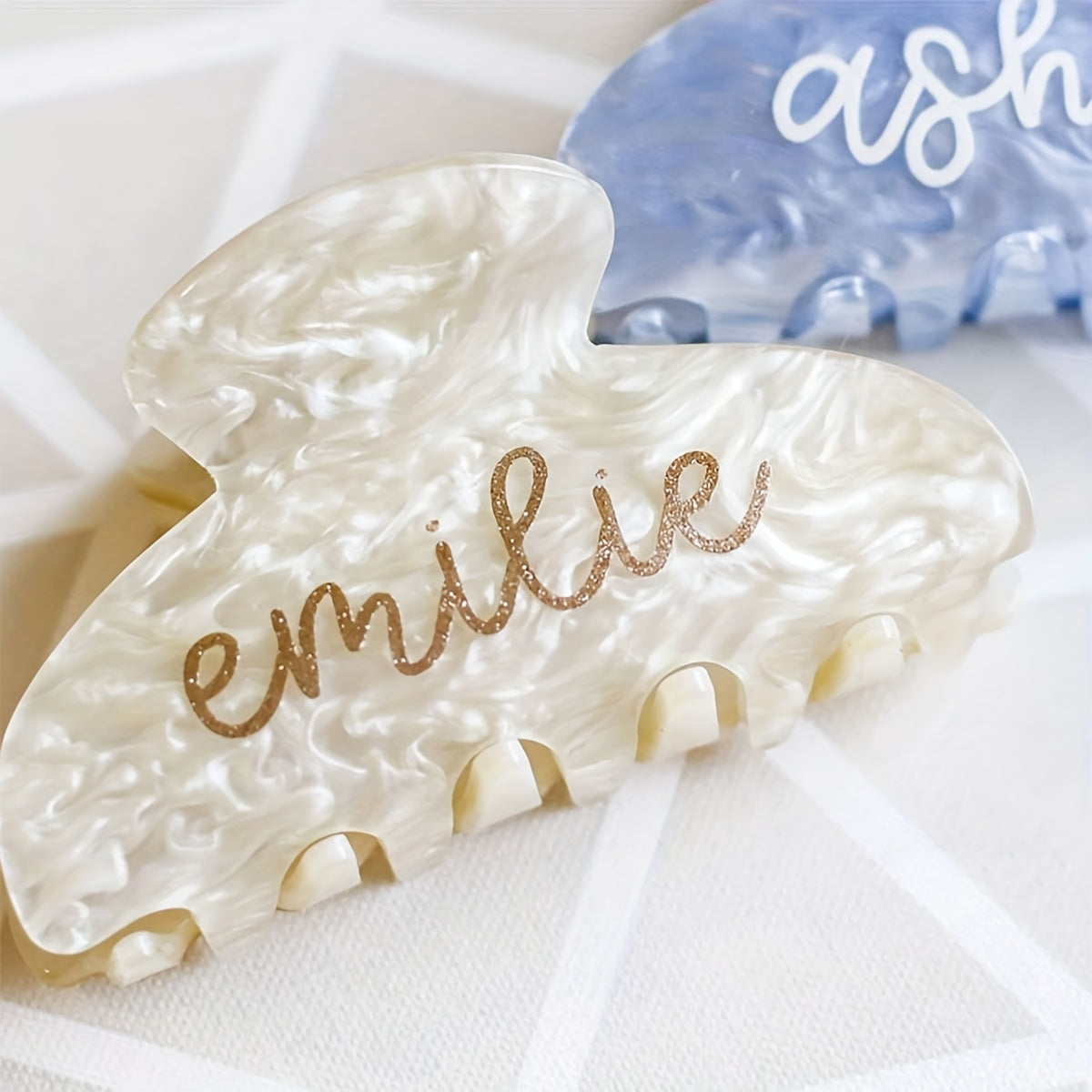 [Personalized Hair Clip] Personalized Aesthetic Hair Clip, Customizable Text | Plastic Material, Ideal for Christmas and Various Occasions, Women's Hair Accessory
