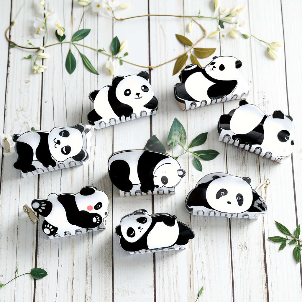 5pcs set, creative and cute panda hair clips, unique personality hair accessories, super adorable fun hairpins, suitable for women and s' updos, perfect for daily styling, parties, or travel