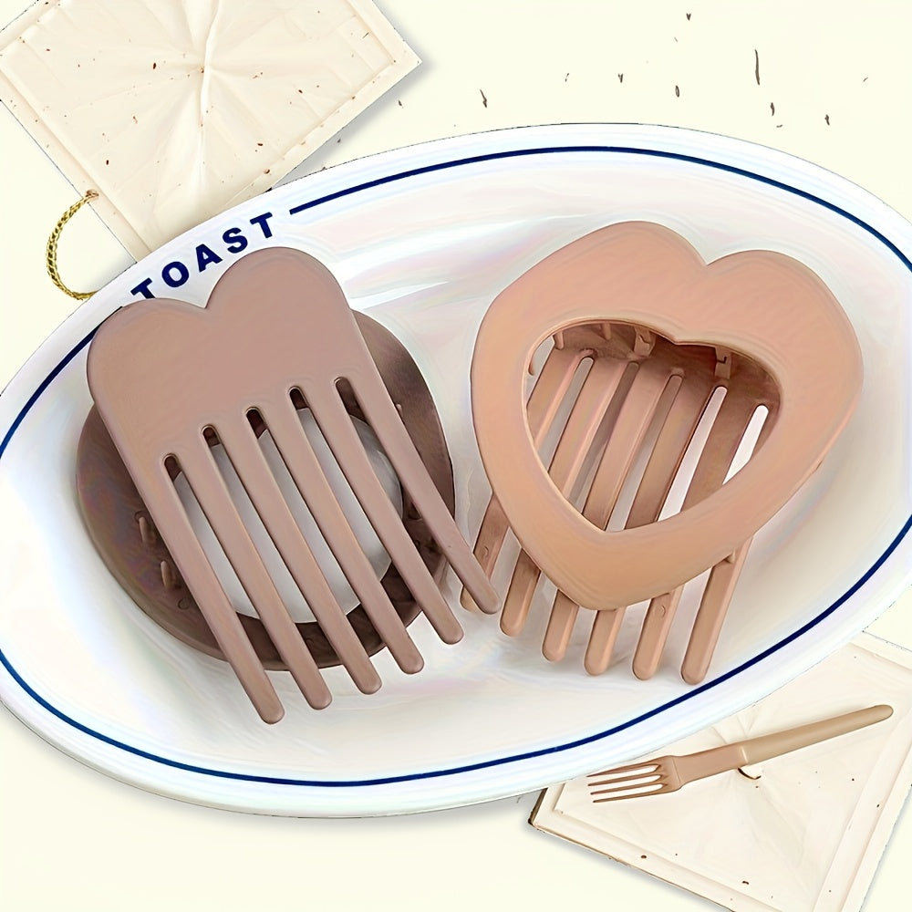 6pcs set, new heart-shaped hair clips, cute duckbill clips, back-of-the-head bun clips, hollowed-out headwear accessories, retro minimalist claw clips, suitable for women and s, perfect for daily hairstyles